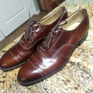 Johnston & Murphy Aristocraft Burgundy Cap Toe Dress Shoes 10 AAA 24-5636